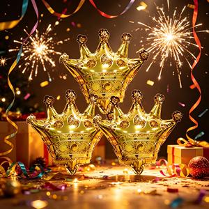 Foil Crown Balloon Gold 31x37cm Party Decoration 12 pcs Bag High-quality party supplies and decorations - Product Image 3