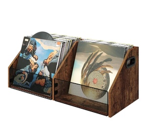 Support de rangement pour disques vinyles en bois de qualité supérieure, organiseur de dossiers de bureau, porte-revues avec service d'usine personnalisé - Product Image 1