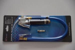 Manómetro de presión de neumáticos de alta resistencia con manguera giratoria de 360° y boquilla de aire en ángulo, 2.5% de precisión, adecuado para varios modelos en stock. - Product Image 6