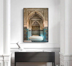 Póster de Arquitectura de Estilo Marroquí, Impresiones en Lienzo de Pinturas de Arcos de Pasillos, <span class=keywords><strong>Cuadros</strong></span> Decorativos para Sala de Estar, Decoración del Hogar, Estética - Product Image 6