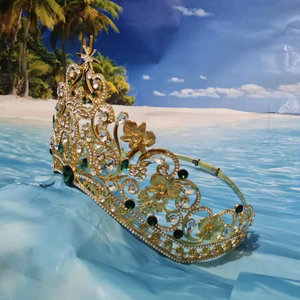 QS 2025 nouveau diadème en alliage pour reines métal Baroque diadèmes beauté Pageant couronne grande mariée cheveux accessoires mariage - Product Image 4