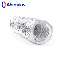 Silencieux à pression moyenne basse, longueurs personnalisées ISO, ventilation anti-bruit, connecteurs ronds adaptés, conduit flexible isolé en aluminium