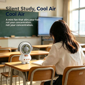 Mini ventilateur portable Astronaute 3 vitesses 40-60 min Silencieux Or Gris Noir Rafraîchissement estival Cadeau créatif - Product Image 5