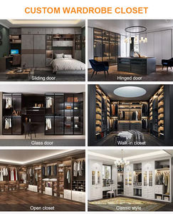 Prix d'usine – Organisateur de vêtements en bois pour <span class=keywords><strong>chambre</strong></span> à coucher, design moderne personnalisé, pour maison et hôtel, <span class=keywords><strong>avec</strong></span> rideaux, résistant à l'humidité et écologique - Product Image 3