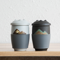 Mug à thé en céramique 9,5 oz/280 ml, style japonais, mug à thé de voyage avec infuseur et couvercle, excellent cadeau pour les amateurs de thé