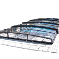 Hochwertige 13m x 6m Polycarbonat-Abdeckung für einfahrbares Winterdach-Gehäuse für Außenpools, mobile Wintergärten & Glashäuser