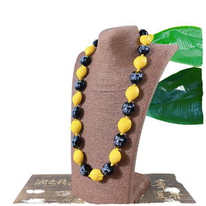 新着Kukuiナットアクリル卒業シーズンリボンネックレスプリントファッションチェーンネックレス - Product Image 1