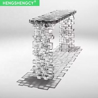 Mobilier créatif Contrôle moderne en plexiglas d'entrée Surface décorative Mosaïque créative Table console en acrylique