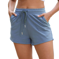 Shorts décontractés pour femmes, confortables, pour l'été, athlétiques, en coton élastique, avec poches, taille mi-haute