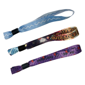 Bracelets tissés en polyester écologiques personnalisés, style art populaire, colorés, pour festivals <span class=keywords><strong>de</strong></span> <span class=keywords><strong>musique</strong></span>, promotionnels et personnalisables - Product Image 1