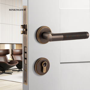 Bán buôn có sẵn! Nhà Máy Trực Tiếp Pháp Phong Cách Retro Có Knurled Chia Rắn Brass Tay Nắm Cửa Cho Nội Thất Cửa Gỗ - Product Image 2