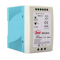 Seri MDR 20W/40W/60W/100W Catu Daya Switching AC-DC Output Tunggal untuk Rel DIN Industri 5V/12V/24V/48V Input 85-264VAC 88%