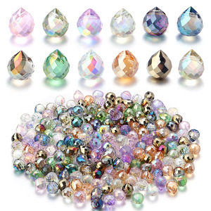 Perles en cristal rondes facettées <span class=keywords><strong>couleur</strong></span> AB brillantes, perles en plastique acrylique transparent, composants en cristal pour la fabrication de bijoux - Product Image 3
