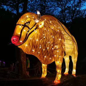 SGLF07 Realistic Silk Chinese Tiger Lantern Led Animal Lantern Festival Animal Tiger Lantern For Decoration