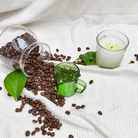 Tasse à mesurer le café et les liquides, 70 ml, verte, moderne, à double bec, résistante à la chaleur, écologique, avec poignée de barista, outils pour café et thé