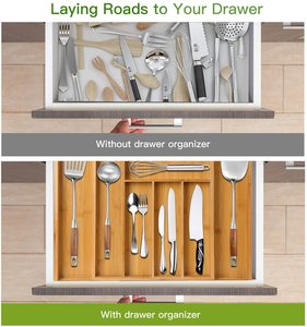 Kitchen Bamboo Expandable <strong>Drawer</strong> Storage Utensil Silverware <strong>Tray</strong> <strong>for</strong> <strong>Drawer</strong> <strong>Cutlery</strong> Organizer Holder Knives in Kitchen - Product Image 5