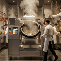 Machine à wok automatique de laboratoire de recherche électrique de pointe avec contrôle de température, design scientifique futuriste, chef robotisé
