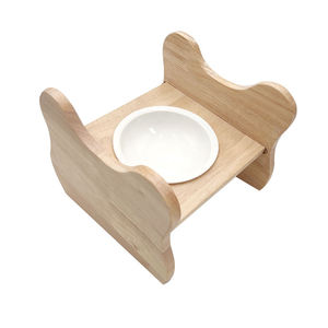 Bol pour animaux de compagnie en céramique écologique, durable et sûr, de haute qualité, avec support en bois, design Art Déco, pour usage intérieur, vente chaude - Product Image 1