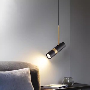<span class=keywords><strong>Lampadario</strong></span> a sospensione LED in ferro dorato, stile scandinavo semplice e moderno, di lusso, con faretto orientabile, per comodino e soggiorno, piccolo, stile Normcore - Product Image 3