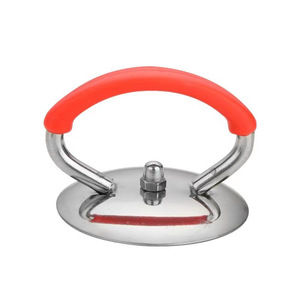 Tapa de olla de acero inoxidable con mango de silicona resistente al calor, accesorio universal para utensilios de cocina - Product Image 1