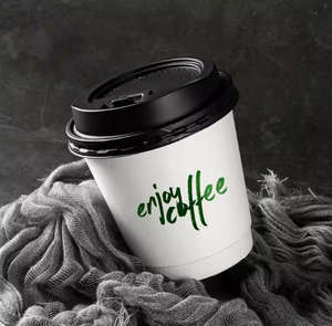 Gobelets en papier jetables personnalisés pour café et bonbons avec double laminage PE, durables pour boissons chaudes, espresso, latte - Modèle 0343 - Product Image 1