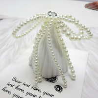 Porte-clés en perles blanches tendance, décorations pour portefeuille de téléphone portable, breloques mignonnes pour sac, accessoires de bijoux pour femmes et filles