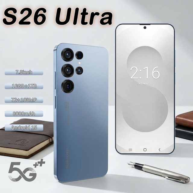 16G+1TB Limited Time Discount S26 Ultra Original 5G Smartphone 7.3inch Dual SIM Unlocked Global Version Deca Core