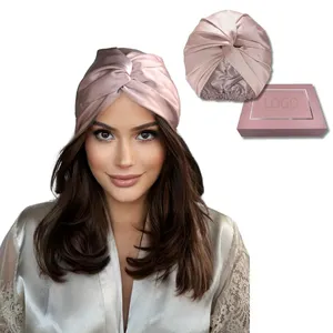 100% Mulberry Double Layer Premium Silk Sleep Cap for Hair Care, Shower Cap, Night Hair Bonnet for Sleeping Women