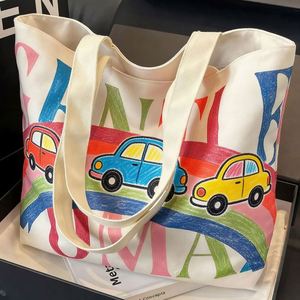 Customizable Simple Letter Screen Logo Durable <b>Medium</b> Recyclable Casual Canvas Tote Handbag Single <b>Shoulder</b> <b>Bag</b> - Product Image 1