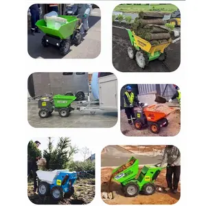 KONSTNAT Barato Jardín Mini 500KG Mini Dumper Eléctrico Cuatro ruedas Power Barrow Hidráulico Dumper Carretilla Buggy Hormigón Garde