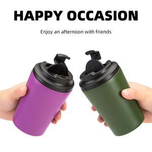 12oz Double Wall Vacuum Insulated <b>Coffee</b> Mug Tumbler Custom Logo Color BPA-Free Lid 6-12 Hours Thermal Performance Hot/Cold Wide - Product Image 2