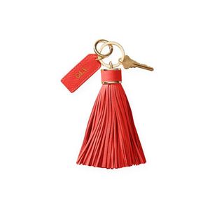 Petit porte-clés de luxe en cuir avec pompon et pendentif en peau de mouton pour sac à main femme - Product Image 2