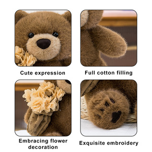 ตุ๊กตาหมีดอกไม้ PP Cotton พร้อมโลโก้โรงงานตามสั่ง ของเล่นตุ๊กตาหมีนุ่มนิ่ม บรรเทาความเครียด ของขวัญวันวาเลนไทน์ วันเกิด - Product Image 5