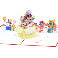 Carte d'anniversaire pop-up 3D mignonne pour les femmes Carte de voeux en papier amusante pour les fêtes d'anniversaire des amoureux des chats et les occasions de remerciement