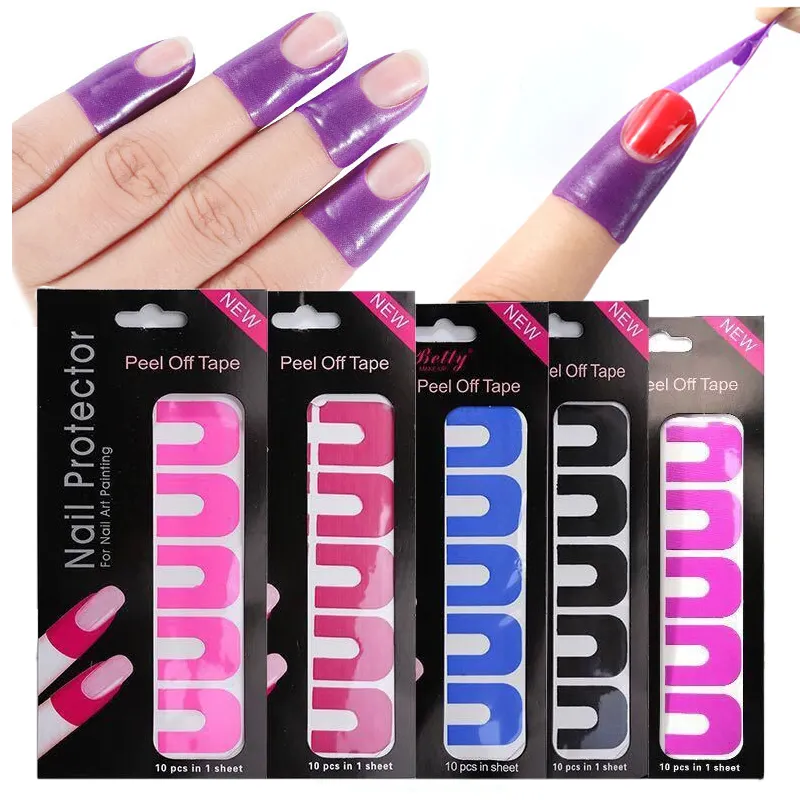 Hot Sale Maniküre U-förmige Finger abdeckung Nagel Werkzeug aufkleber Anti-Überlauf politur Peel Off Nagels chutz mit Großhandels preis