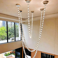 DUOMEIJU Luminaire personnalisé créatif à chaîne de cristaux pour salle de réunion d'affaires, escalier rotatif, salon duplex, hôtel, rectangulaire