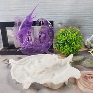 Moules de coulée en résine faits à la main pour bricolage Ins Style ornements décoratifs X0271 moule d'ornement de poisson en Silicone pour outils de gâteau - Product Image 4