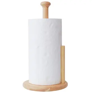 하이 퀄리티 종이 타월 홀더 대형 기본 직경 7 "나무 라운드 베이스 나무 화장지 홀더 식탁 홈