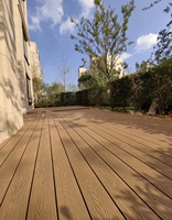 Outdoor WPC-Terrassendielen Holz-Kunststoff-Verbundwerkstoff Wasserdichter Klick-Bodenbelag Rutschfest Modern Quadratisch Glatte Oberfläche für Garten und Terrasse