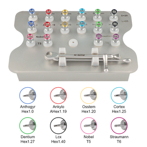Kit di Strumenti Dentali AI-TW-C8 con Cacciaviti Dinamometrici Universali per Impianti, Attrezzi per Riparazione e Restauro Colorati - Product Image 1