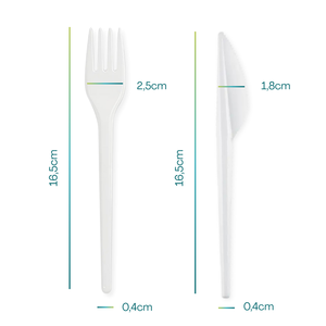 500 Bis <b>Reusable</b> White Plastic <b>Cutlery</b> <b>Set</b> Includes Fork Knife Napkin-Disposable Party Supplies Kits - Product Image 2