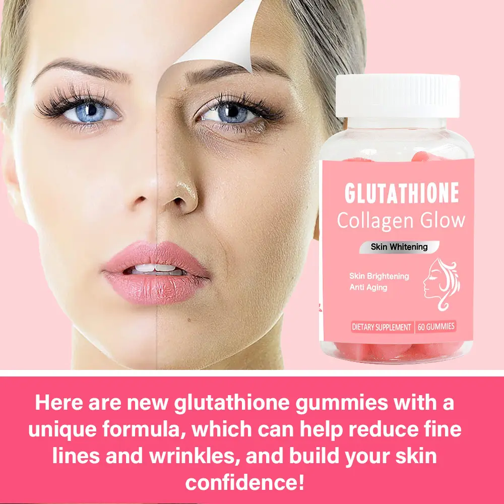 Chinakruids Natuurlijke Natuur Glow Glutathion Collageen Gummies Pure Vitamines Anti-Oxidant Effecten Huid Whitening Gummies