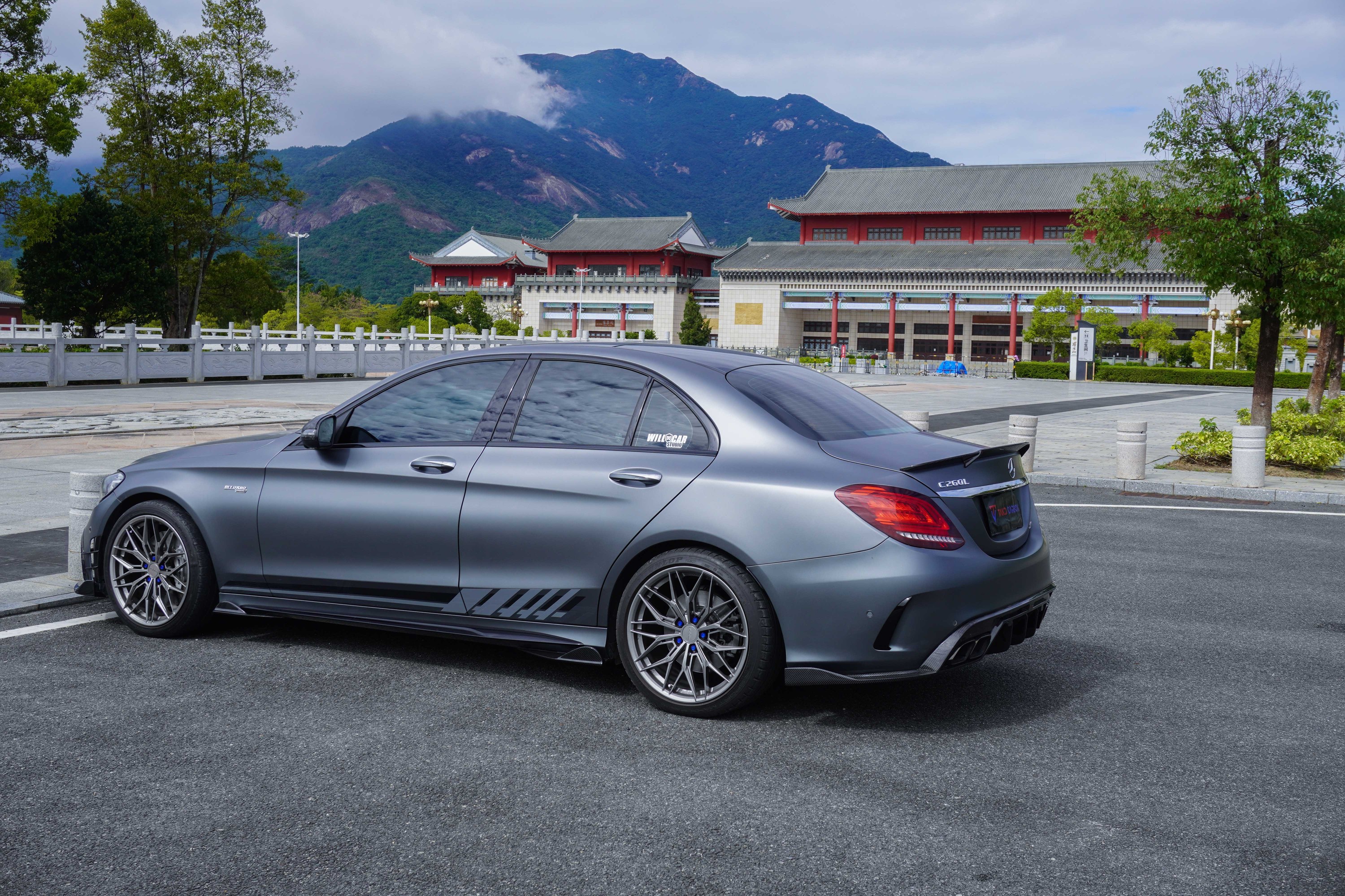 ベンツ AMG C43 W205用 リアルカーボン製 リアトランクスポイラー 交換