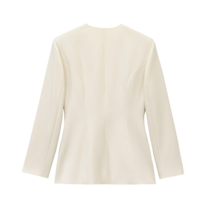 Blazer Casual de Manga Longa com Decote em V em Duas Cores para Mulheres - Product Image 3