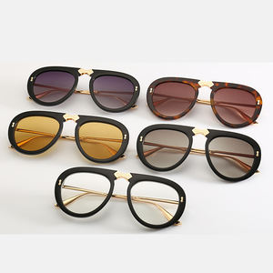 2846 ヴィンテージメタルサングラス 2022 ブランド ラージスクエアフレームシェード ファッションデザイナー レディース オーバーサイズ メンズサングラス - Product Image 3