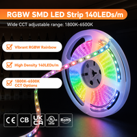 Bande lumineuse LED SMD 2835 à courant constant RGBW 140 LED/m 5M IP20/IP65/IP68/IP69 pour utilisation intérieure/extérieure Garantie 5 ans