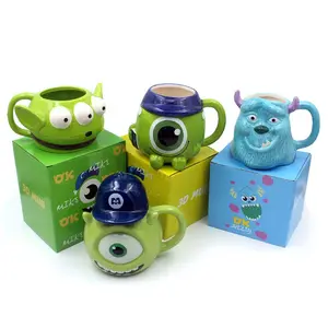 Niedliche 3d einzigartige Keramik becher Anpassung Keramik Monster Universität Tassen Geschenk Milk Tea Office Cups