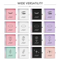 Boîte à cils holographique personnalisable avec logo, rose, vide, pour 3 paires de cils en vison, marque privée