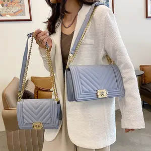 Sac à bandoulière en forme de losange pour femmes, grand sac à épaule avec chaîne matelassé, nouvelle collection