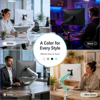 Support de moniteur de jeu à bras unique, fixation sur bureau, ergonomique, rotation à 360 degrés, hauteur réglable pour écran PC de 17 à 32 pouces